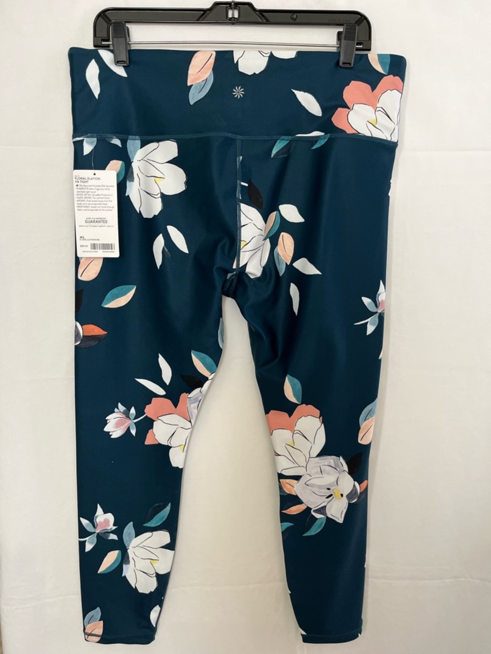 NWT Athleta Dark Green Floral High-Rise Leggings XL - Picture 3 of 7